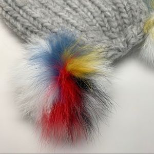 Eugenia Kim beanie with fox fur pom poms